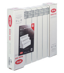 Радиатор биметаллический Rifar Base 500 мм 8 секций 1" боковое подключение белый - фото 4