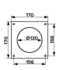 Накладка для круглых воздуховодов настенная Era пластиковая 170х170 мм d130 мм - фото 2