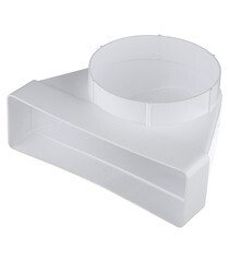 Изображение товара Соединитель угловой пластиковый для плоских воздуховодов 60х204 мм 90° с круглыми d125 мм фланцевое соединение