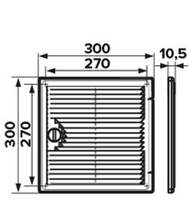 Люк ревизионный Era Декофот пластиковый 300х300 мм накладной с решеткой - фото 3
