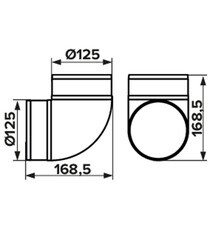 Колено для круглых воздуховодов Era пластиковое d125 мм 90° - фото 3