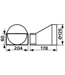 Соединитель эксцентриковый пластиковый для плоских воздуховодов 60х204 мм с круглыми d125 мм - фото 2