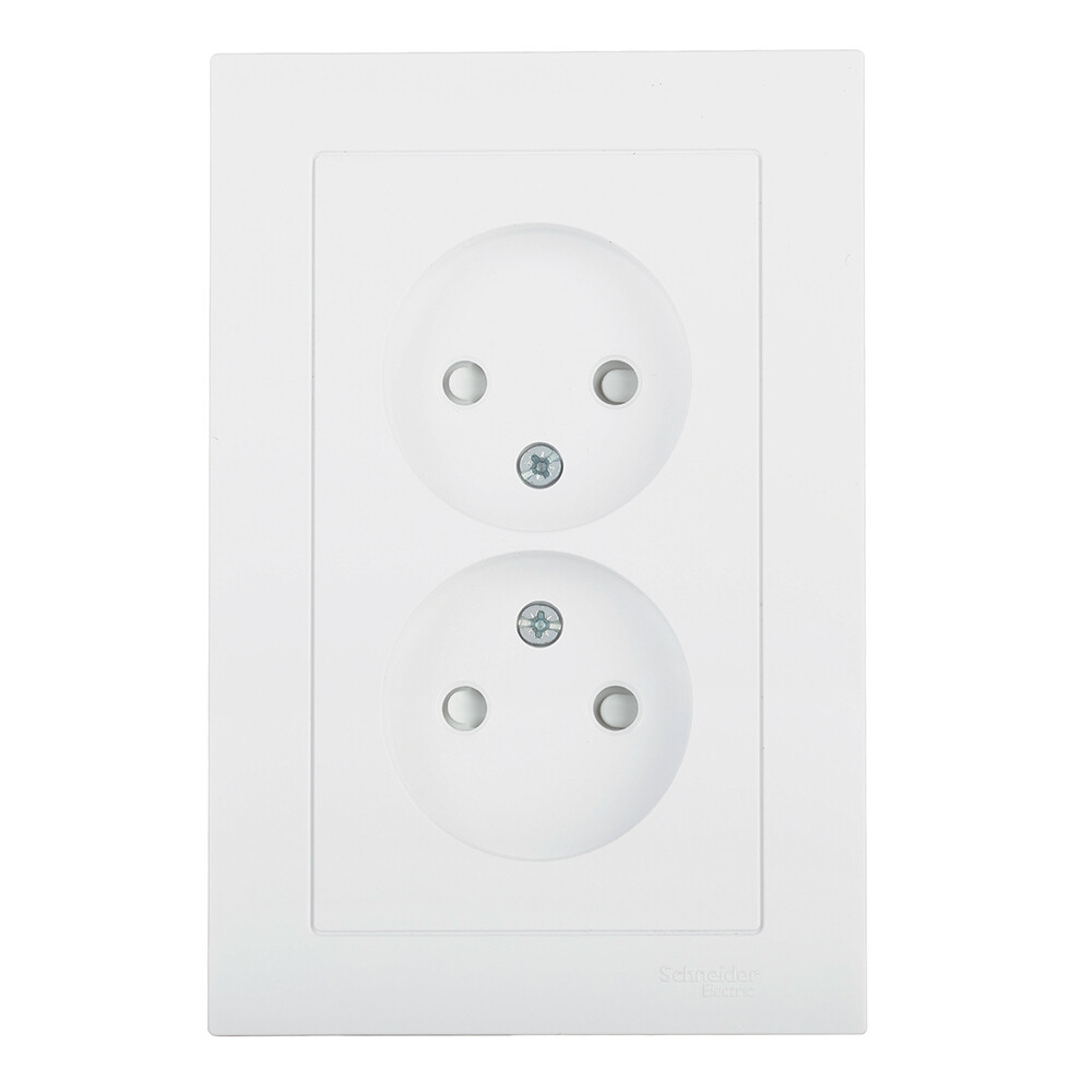 Изображение товара Розетка Systeme Electric AtlasDesign белая с защитой и рамкой