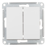 Переключатель Systeme Electric AtlasDesign двухклавишный встраиваемый белый (ATN000165)