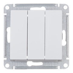 Выключатель Systeme Electric AtlasDesign трехклавишный встраиваемый белый (ATN000131) - фото 1