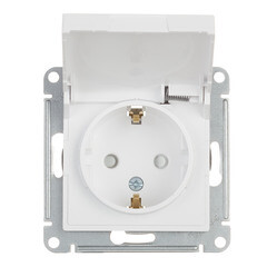 Розетка Systeme Electric AtlasDesign встраиваемая белая со шторками с крышкой (ATN000146) - фото 2