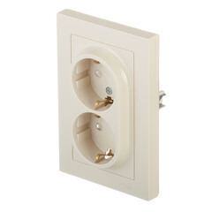 Розетка Systeme Electric AtlasDesign встраиваемая бежевая со шторками (ATN000226) - фото 4