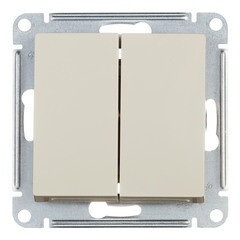 Переключатель Systeme Electric AtlasDesign двухклавишный встраиваемый бежевый (ATN000265) - фото 1