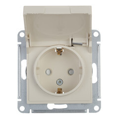 Розетка Systeme Electric AtlasDesign встраиваемая бежевая со шторками с крышкой (ATN000246) - фото 2