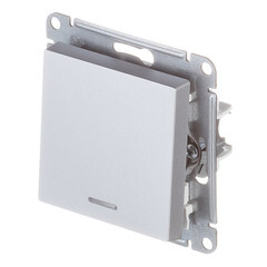 Переключатель Systeme Electric AtlasDesign одноклавишный встраиваемый алюминий с подсветкой (ATN000363) - фото 2