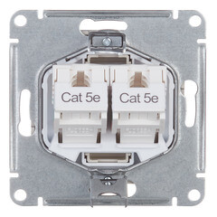 Розетка компьютерная Systeme Electric AtlasDesign встраиваемая алюминий 2хRJ45 (ATN000385) - фото 4