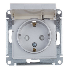 Розетка Systeme Electric AtlasDesign встраиваемая алюминий со шторками с крышкой (ATN000346) - фото 5