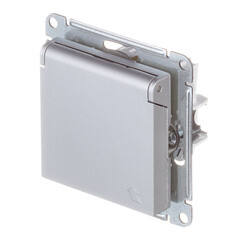 Розетка Systeme Electric AtlasDesign встраиваемая алюминий со шторками с крышкой (ATN000346) - фото 2