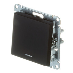 Выключатель Systeme Electric AtlasDesign одноклавишный встраиваемый карбон с подсветкой (ATN001013) - фото 5