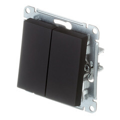 Выключатель Systeme Electric AtlasDesign двухклавишный встраиваемый карбон (ATN001051) - фото 4