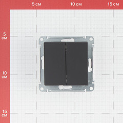 Выключатель Systeme Electric AtlasDesign двухклавишный встраиваемый карбон (ATN001051) - фото 2