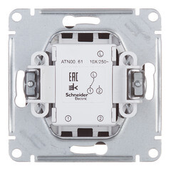 Переключатель Systeme Electric AtlasDesign одноклавишный встраиваемый карбон (ATN001061) - фото 3