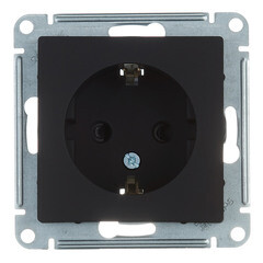 Изображение товара Розетка Systeme Electric AtlasDesign встраиваемая карбон со шторками (ATN001045)