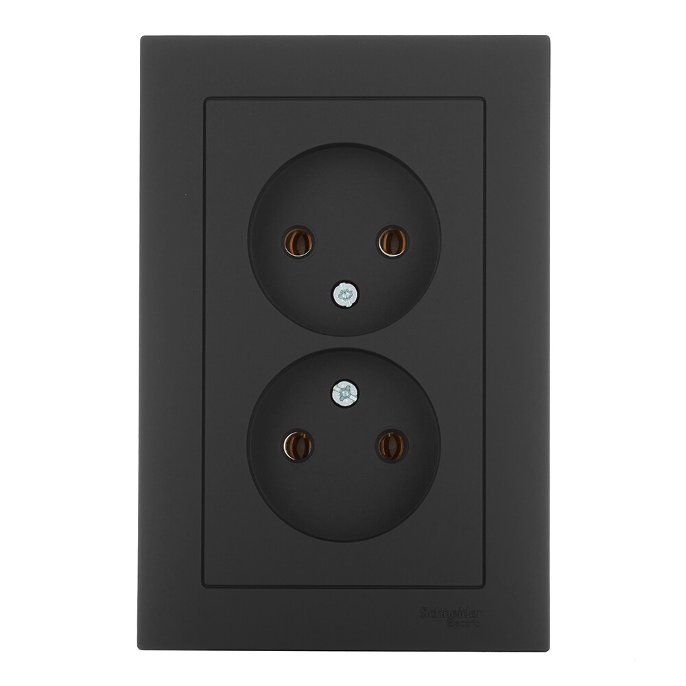 Розетка Systeme Electric AtlasDesign встраиваемая карбон (ATN001020)