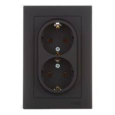 Розетка Systeme Electric AtlasDesign встраиваемая карбон (ATN001024)