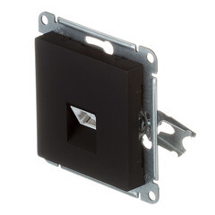 Розетка телефонная Systeme Electric AtlasDesign встраиваемая карбон RJ11 (ATN001081) - фото 4