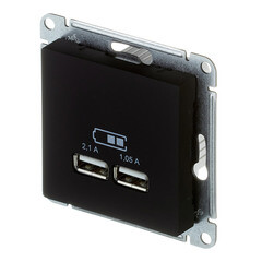 Розетка USB Systeme Electric AtlasDesign встраиваемая карбон 2хUSB-А (ATN001033) - фото 5