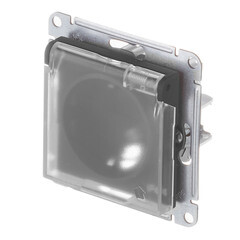 Розетка Systeme Electric AtlasDesign Aqua встраиваемая карбон со шторками с крышкой (ATN441046) - фото 5