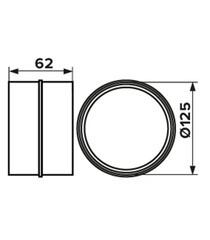 Соединитель для круглых воздуховодов Era пластиковый d125 мм - фото 2