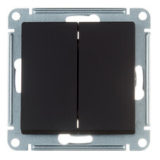 Переключатель Systeme Electric AtlasDesign двухклавишный встраиваемый карбон (ATN001065)