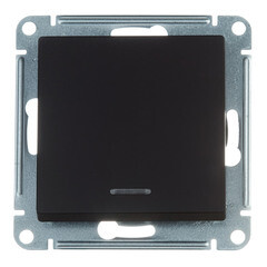 Переключатель Systeme Electric AtlasDesign одноклавишный встраиваемый карбон с подсветкой (ATN001063) - фото 1