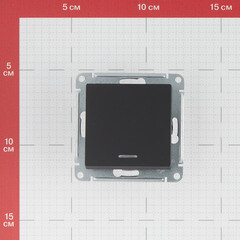 Переключатель Systeme Electric AtlasDesign одноклавишный встраиваемый карбон с подсветкой (ATN001063) - фото 4