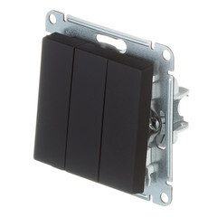 Выключатель Systeme Electric AtlasDesign трехклавишный встраиваемый карбон (ATN001031) - фото 4