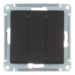 Выключатель Systeme Electric AtlasDesign трехклавишный встраиваемый карбон (ATN001031) - фото 1