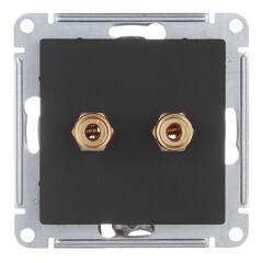 Розетка аудио Systeme Electric AtlasDesign встраиваемая карбон (ATN001087) - фото 1