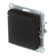 Розетка Systeme Electric AtlasDesign встраиваемая карбон со шторками с крышкой (ATN001046) - фото 5