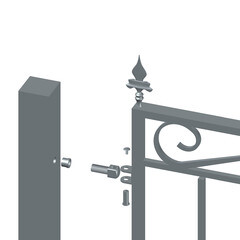 Ворота распашные с фигурными элементами 3,6х1,7 м черные - фото 2