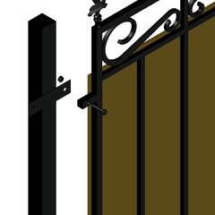 Столб для забора усиленный 50х50х2 мм 3 м с планками грунт черный - фото 3