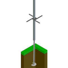 Столб для забора винтовой 60х60х2 мм 3,5 м зеленый RAL 6005 - фото 2