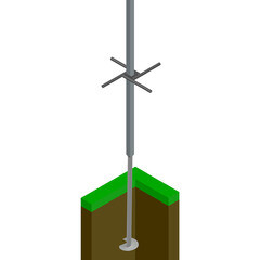 Столб для забора винтовой 60х60х2 мм 3,5 м коричневый RAL 8017 - фото 4