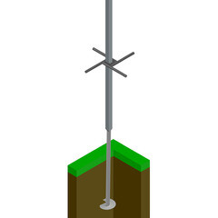Столб для забора винтовой 60х60х2 мм 3,5 м грунт серый - фото 2