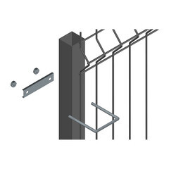 Крепление сетки/секции заборной к столбам 40х40 мм оцинкованное (3 шт.) - фото 2