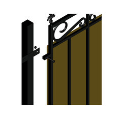 Секция заборная 1700х2500 мм с фигурными элементами грунт черный Ювента - фото 3