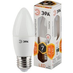 Лампа светодиодная 7 Вт E27 теплый свет свеча матовая ЭРА