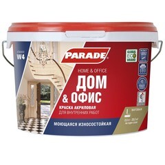 Краска водно-дисперсионная интерьерная Parade W4 Дом & Офис База А 2,5 л