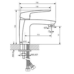 Смеситель для раковины Lavelly Vector однорычажный хром (672199) - фото 3