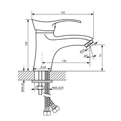Смеситель для раковины Lavelly Fluent однорычажный хром (672201) - фото 5