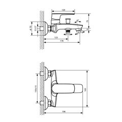 Смеситель для ванны Lavelly Optima хром однорычажный с коротким изливом без лейки (672205) - фото 4