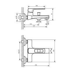 Смеситель для ванны Lavelly Prime хром однорычажный с коротким изливом с лейкой (672210) - фото 5