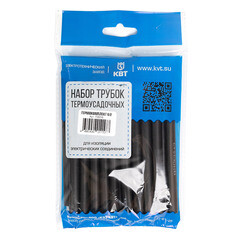 Трубка термоусадочная КВТ Гермокомплект ТТК 6/2 мм 100 мм черная (20 шт.) - фото 1