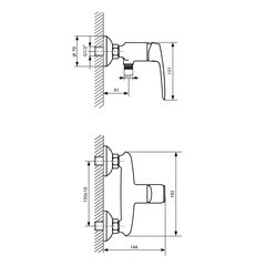 Смеситель для душа без излива Lavelly Vector хром без лейки однорычажный (672240) - фото 2